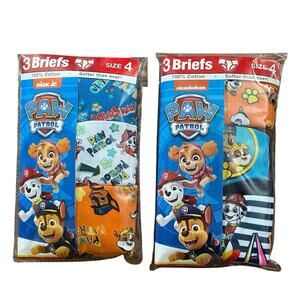 Boys Briefs Paw Patrol Underwear Size 4 100% Cotton Colorful Nick Jr. 2--3Packs